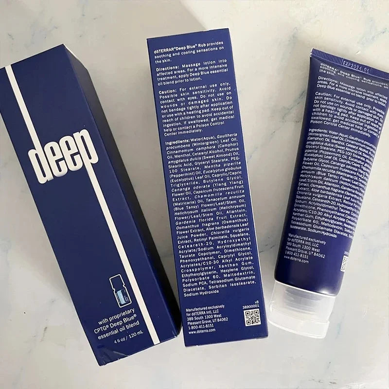 Baume apaisant pour soins de la peau de 120 ml, utilisant un mélange proprietaire d'huiles essentielles pour hydrater en profondeur de la peau et soulager la fatigue