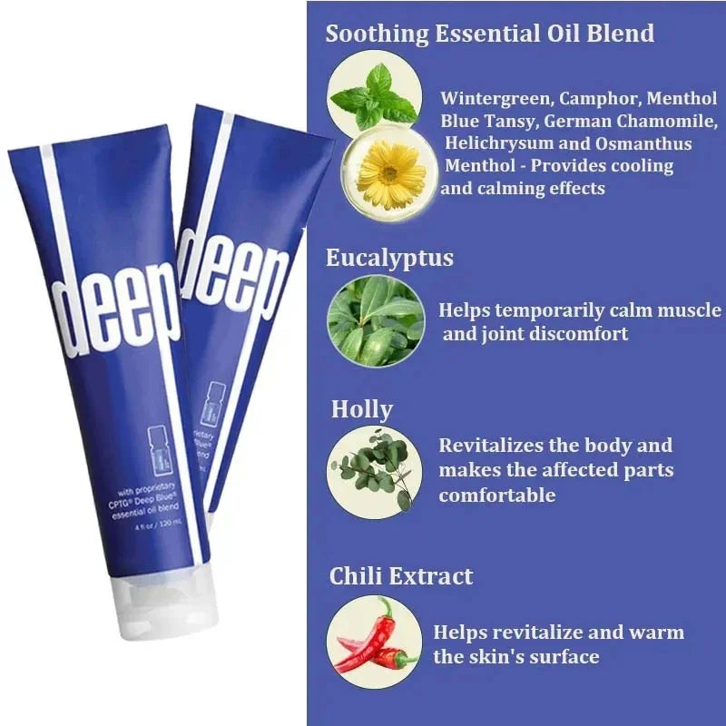 Baume apaisant pour soins de la peau de 120 ml, utilisant un mélange proprietaire d'huiles essentielles pour hydrater en profondeur de la peau et soulager la fatigue