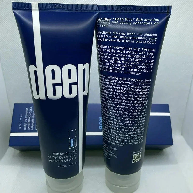 Baume apaisant pour soins de la peau de 120 ml, utilisant un mélange proprietaire d'huiles essentielles pour hydrater en profondeur de la peau et soulager la fatigue