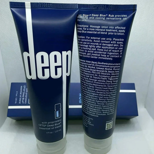 Baume apaisant pour soins de la peau de 120 ml, utilisant un mélange proprietaire d'huiles essentielles pour hydrater en profondeur de la peau et soulager la fatigue